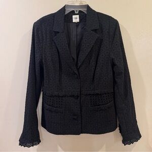 CAbi Black Eyelet Women's Blazer, Size 6